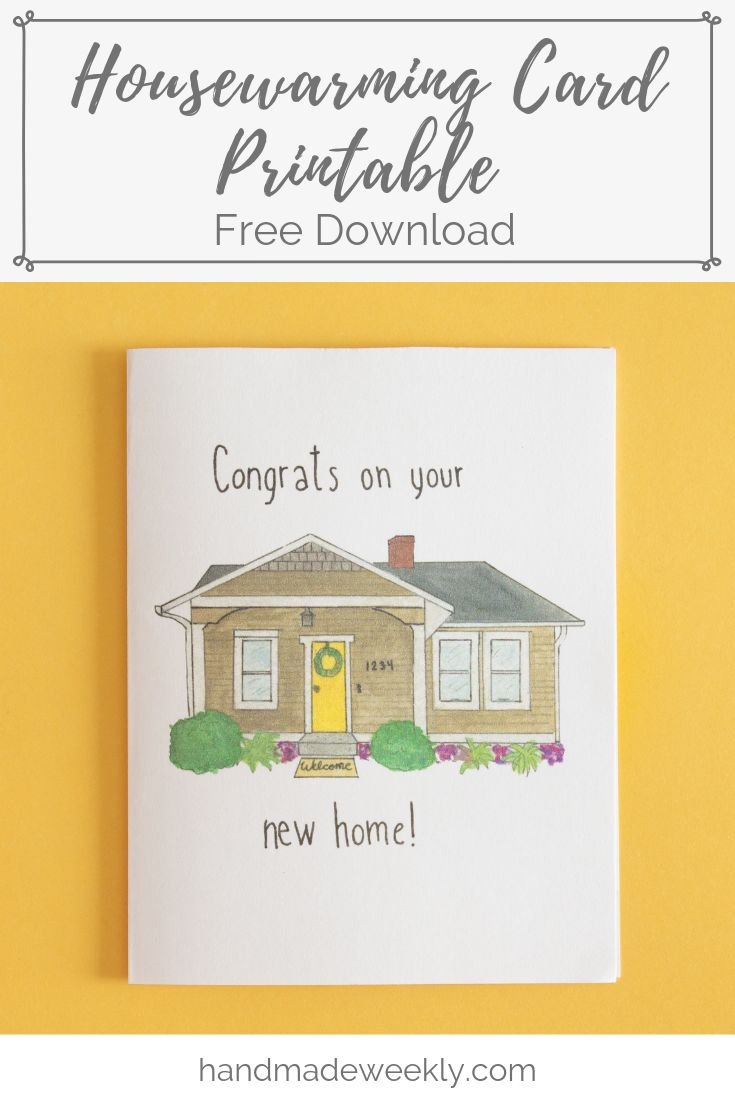 Housewarming Card - Free Download - Handmade Weekly Housewarming Card - Free Download - Handmade Weekly