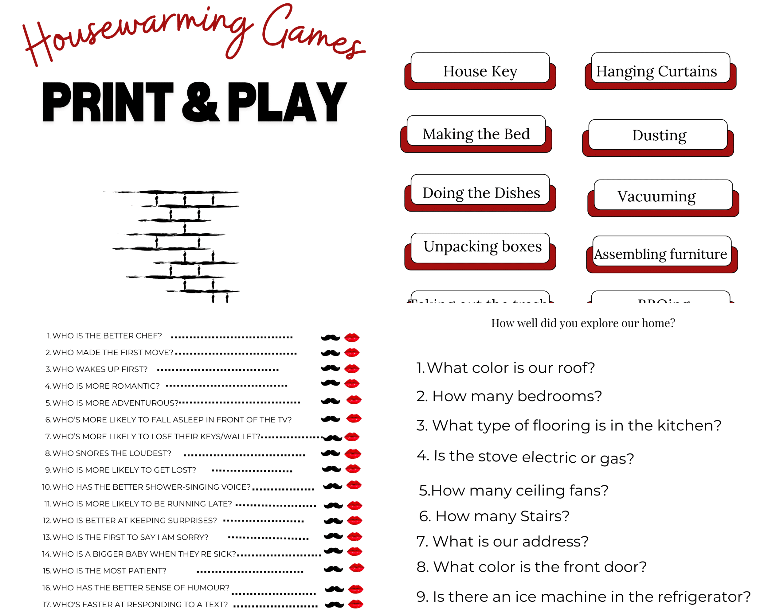 Housewarming Party Games Ideas and Printable Housewarming Party Games Ideas and Printable
