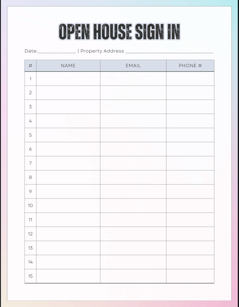 How To Create an Effective Open House Sign-In Sheet  Market Leader