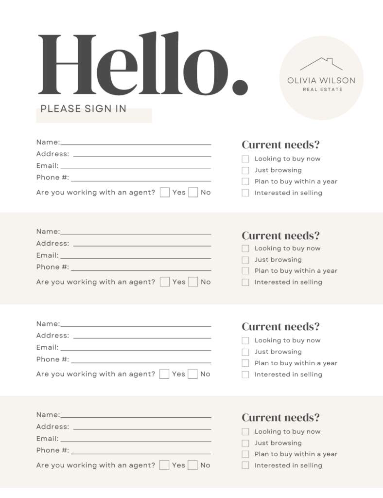 How To Create an Effective Open House Sign-In Sheet  Market Leader