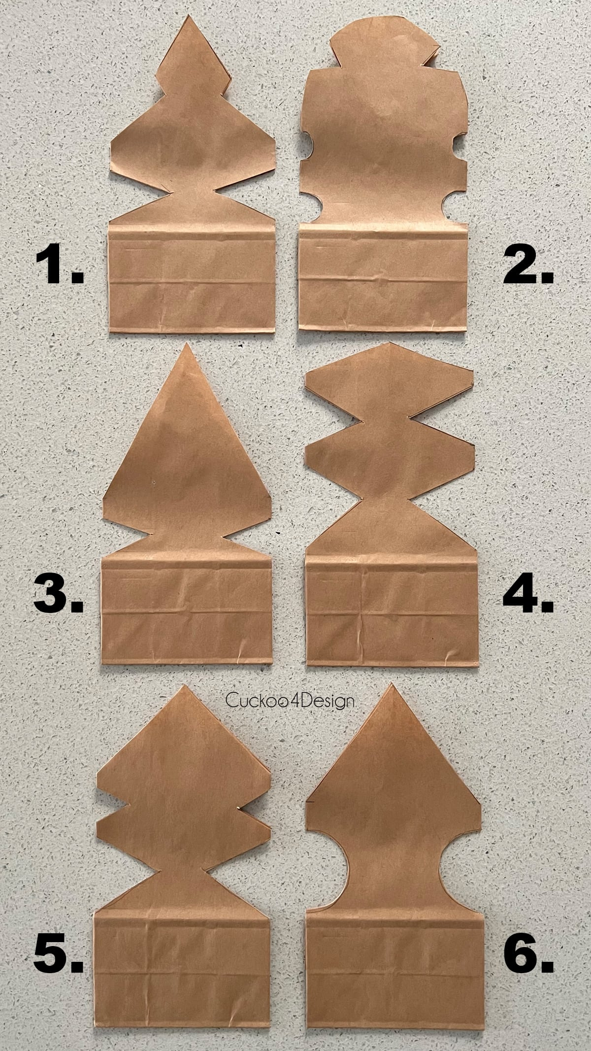 How to make D paper bag snowflakes using lunch bags - CuckooDesign