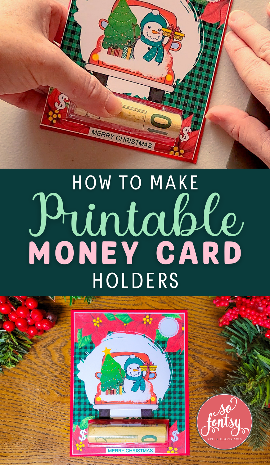 How to Make Printable Money Card Holders - So Fontsy