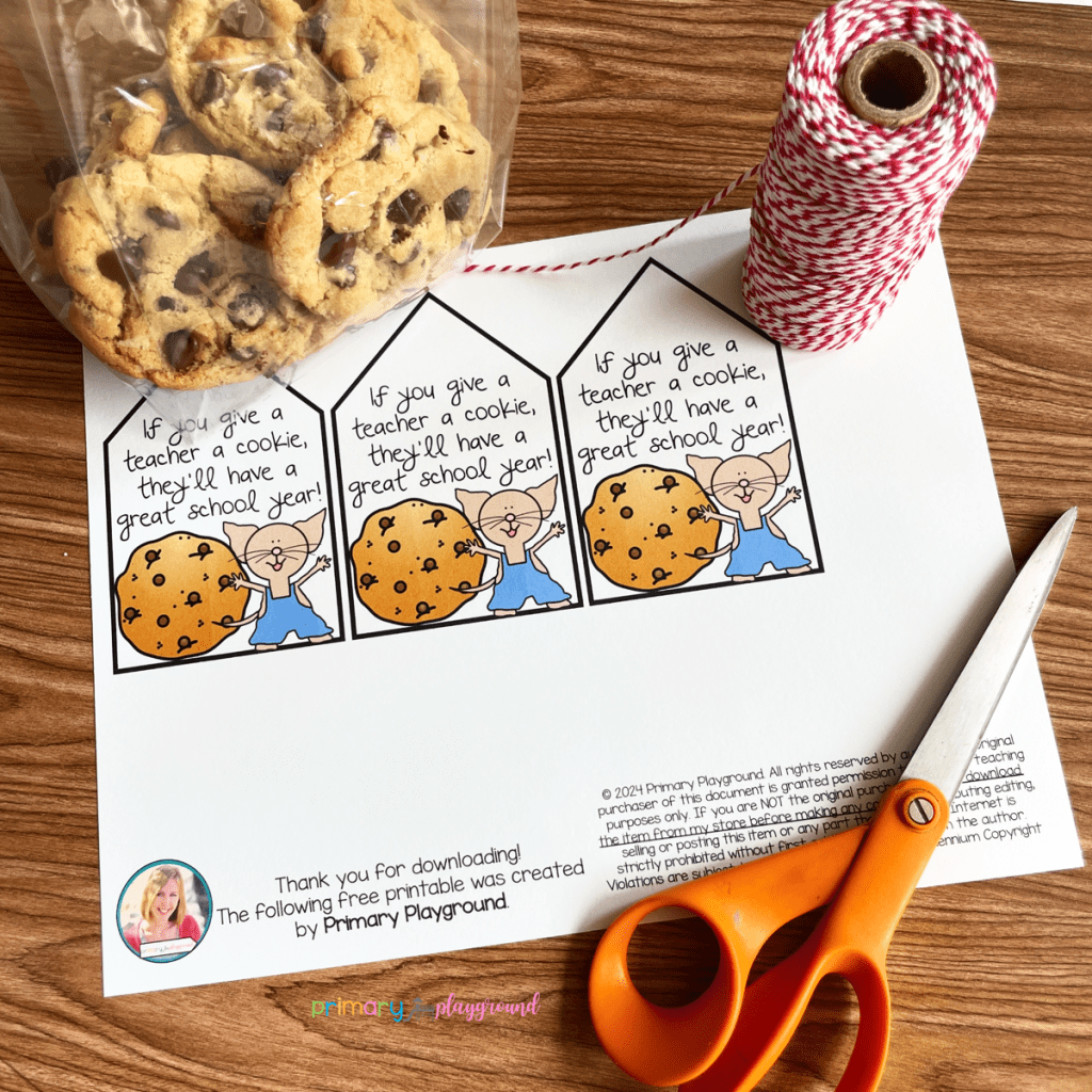 If You Give A Teacher A Cookie Printable Tag - Primary Playground
