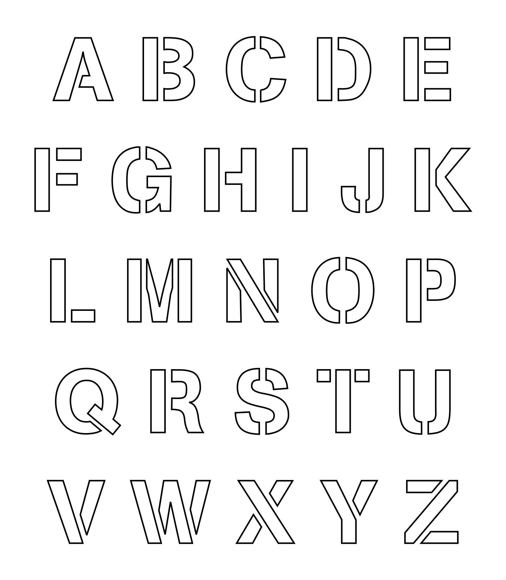 Inch Alphabet Letters Template -  Free PDF Printables