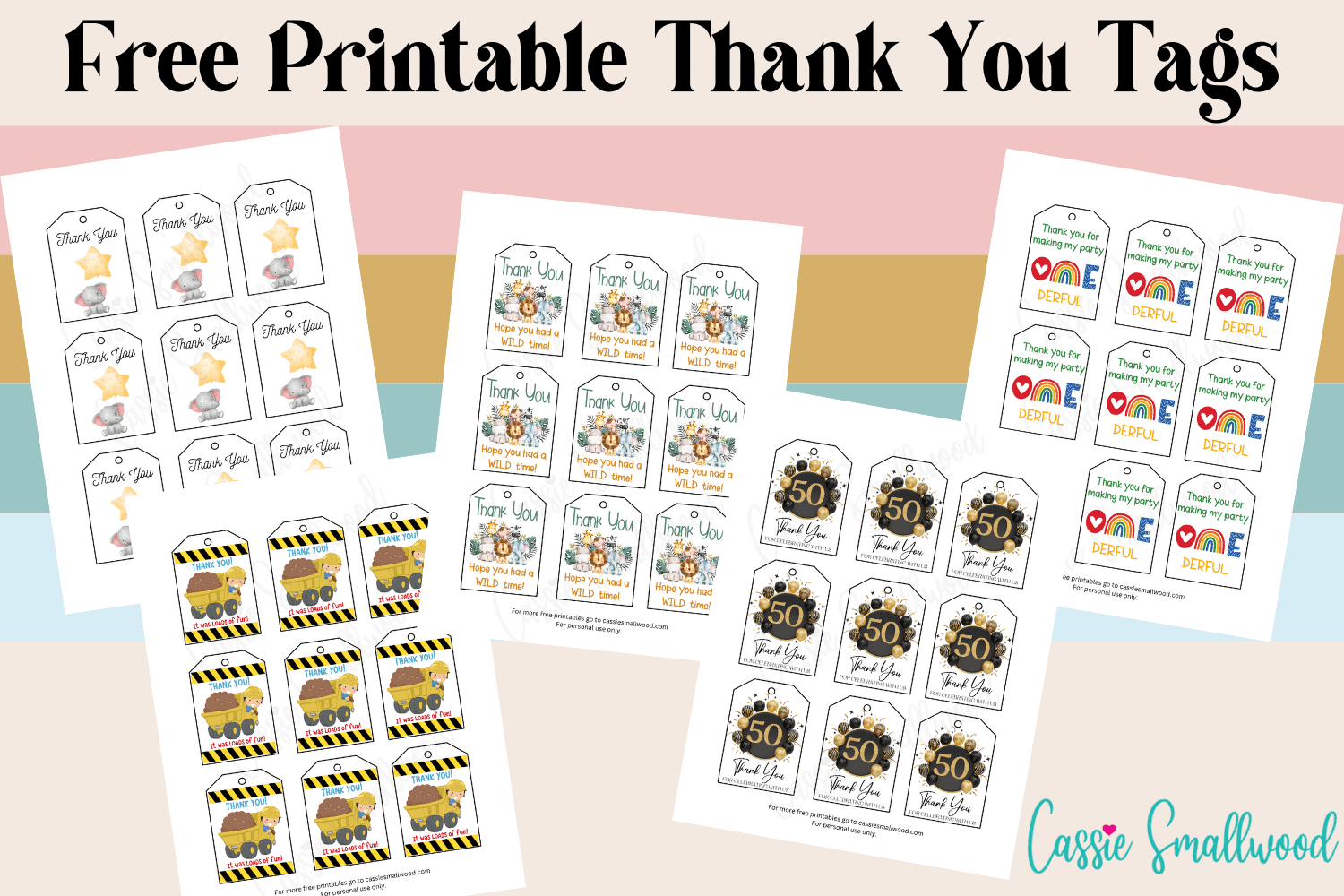 Insanely Cute Thank You Tags (Free Printable) - Cassie Smallwood