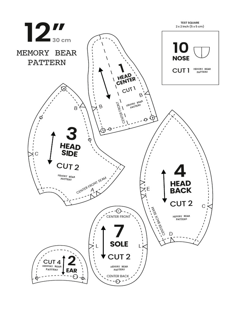 Instructions -  - INCH - Memory - Bear - Pattern  PDF