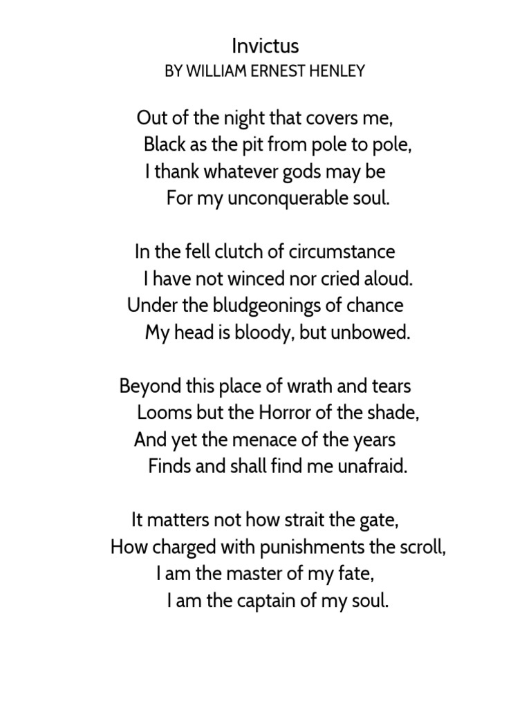 Invictus Poem and Worksheet B PDF Religion & Spirituality Invictus Poem and Worksheet B PDF Religion & Spirituality
