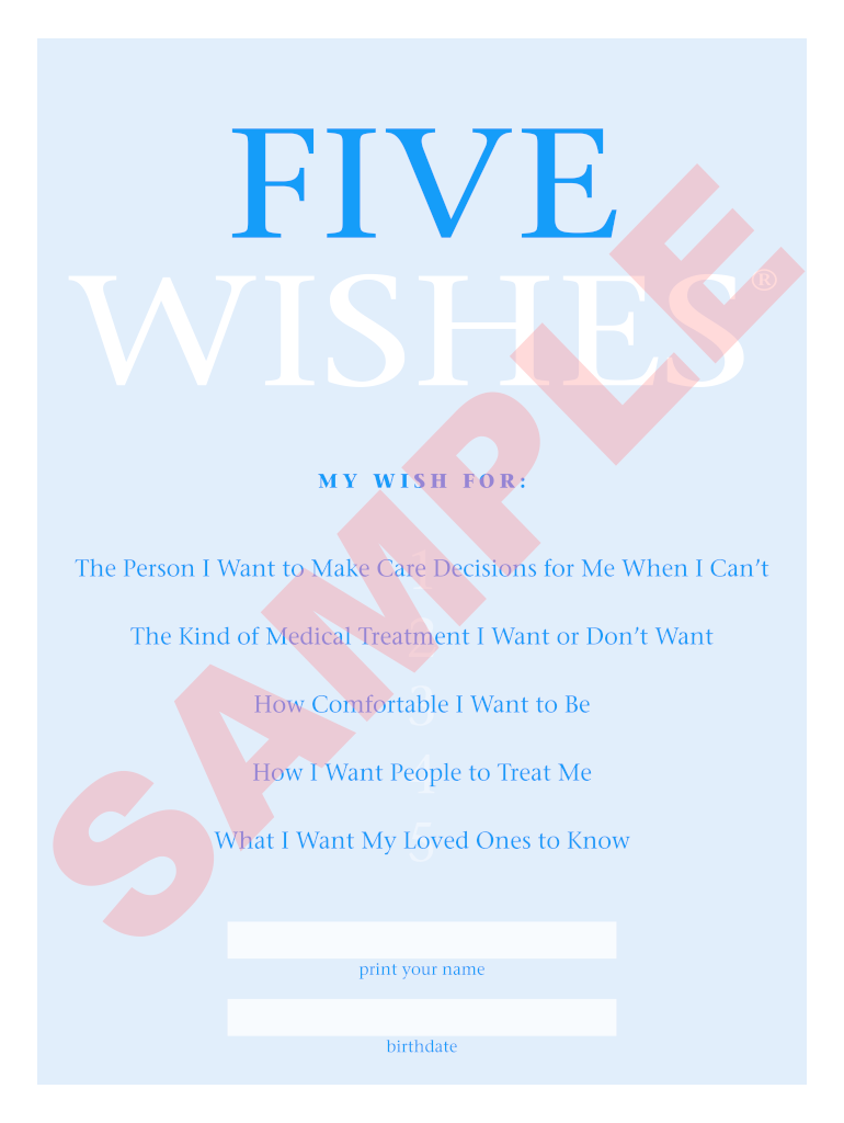 Is The Five Wishes Document Case They Become Seriously Ill - Fill Is The Five Wishes Document Case They Become Seriously Ill - Fill