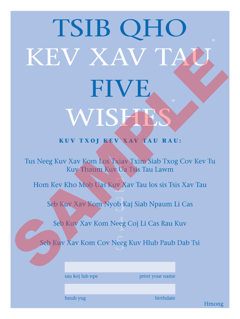 Is there a free copy of the five wishes document: Fill out & sign