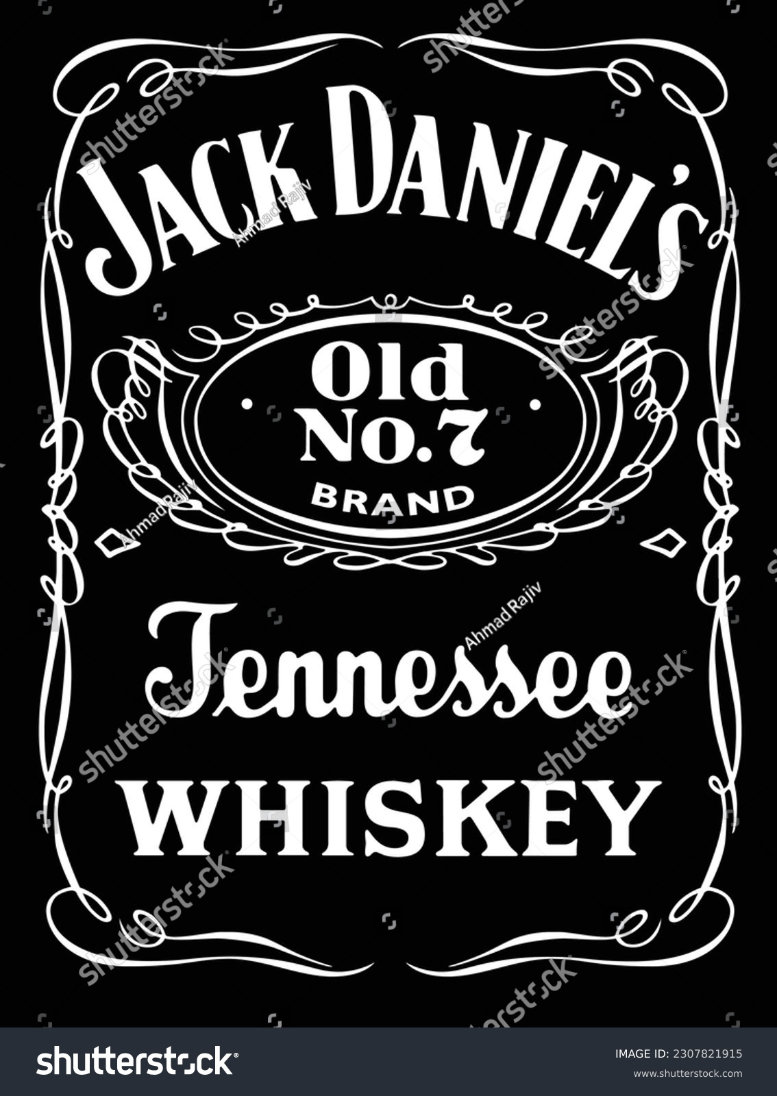 Jack Daniels Art Design Vector Template Stock Vector (Royalty Free