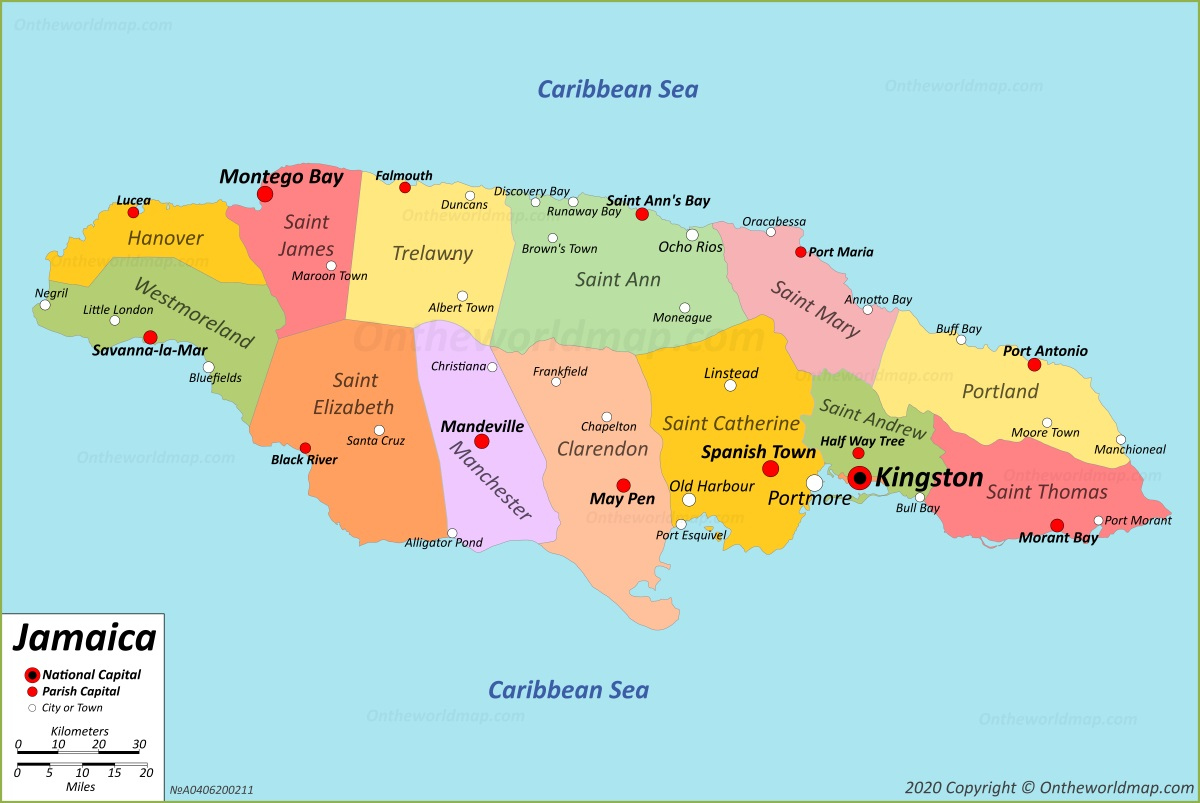 Jamaica Map  Maps of Jamaica