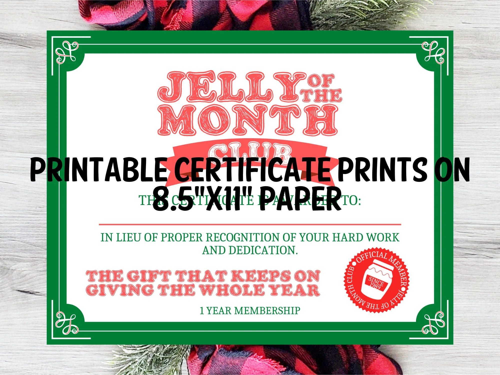 Jelly Of The Month Club Printable - Printable Party Favors
