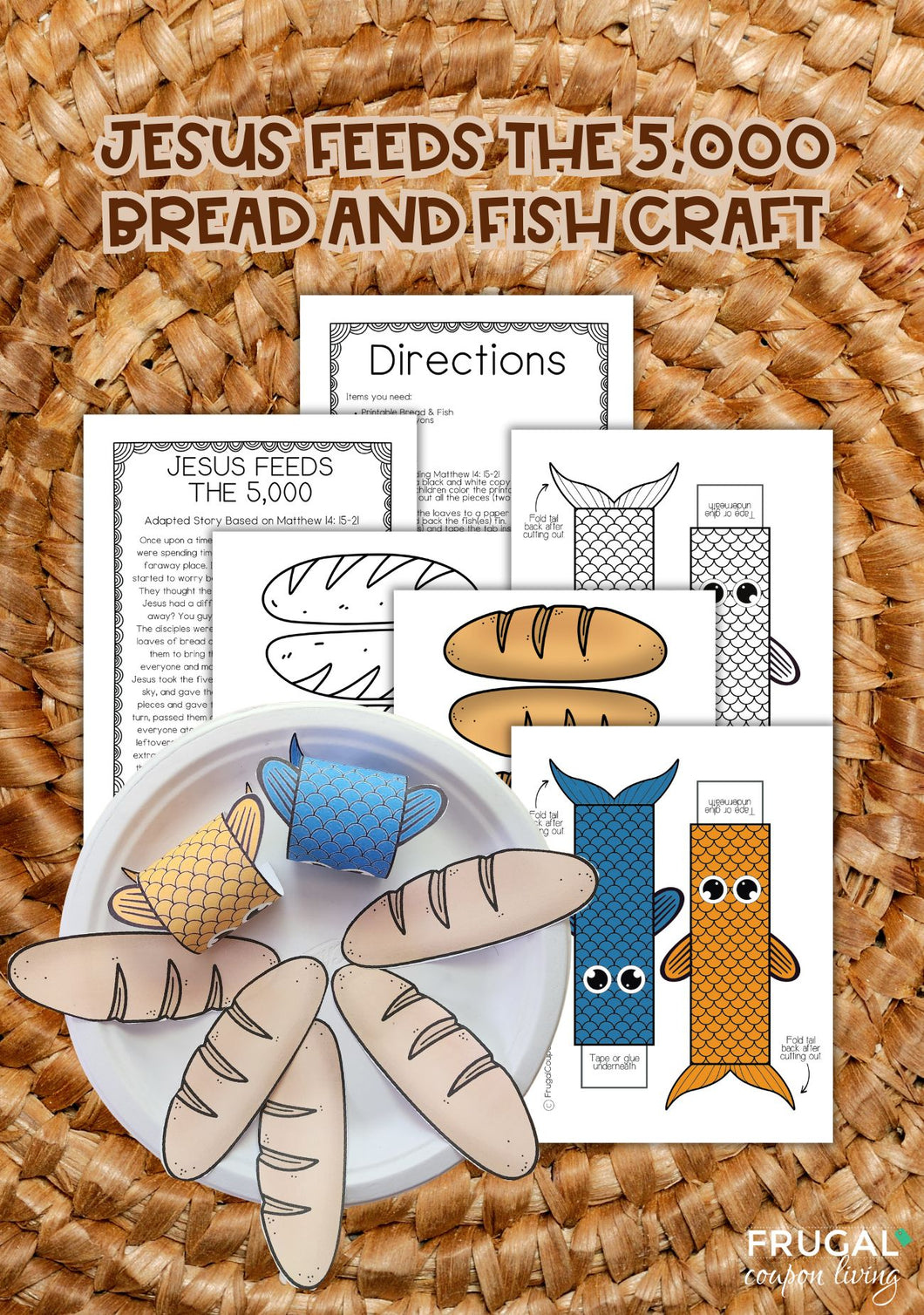 Jesus Fish & Bread Bible Craft - Jesus Feeds the , Printable