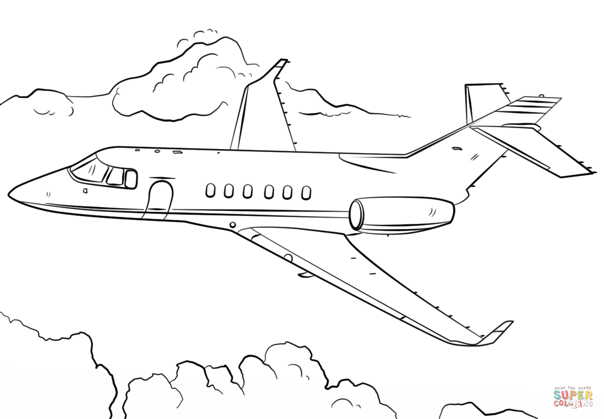 Jet Airplane Coloring Page  Free Printable