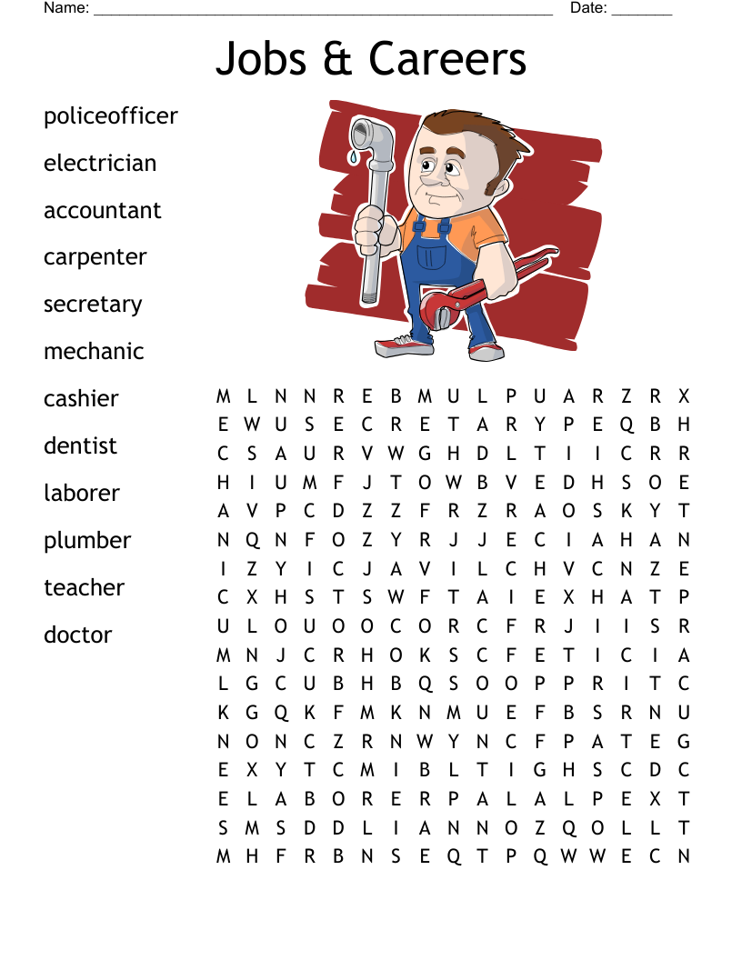 Jobs & Careers Word Search - WordMint Jobs & Careers Word Search - WordMint