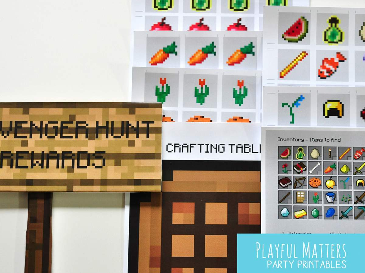 K Minecraft party / Birthday "Minecraft scavenger hunt" Catch My K Minecraft party / Birthday "Minecraft scavenger hunt" Catch My