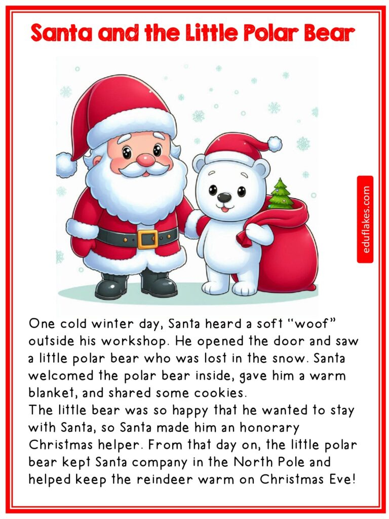 Kindergarten Christmas Bedtime Stories Free PDF - Eduflakes