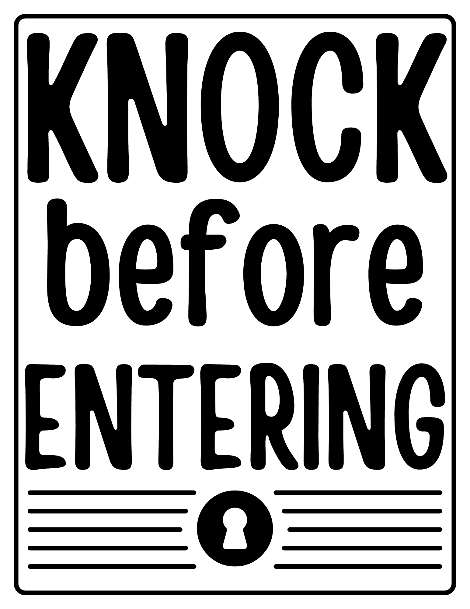 Knock Before Entering Printable Sign FREE PDF