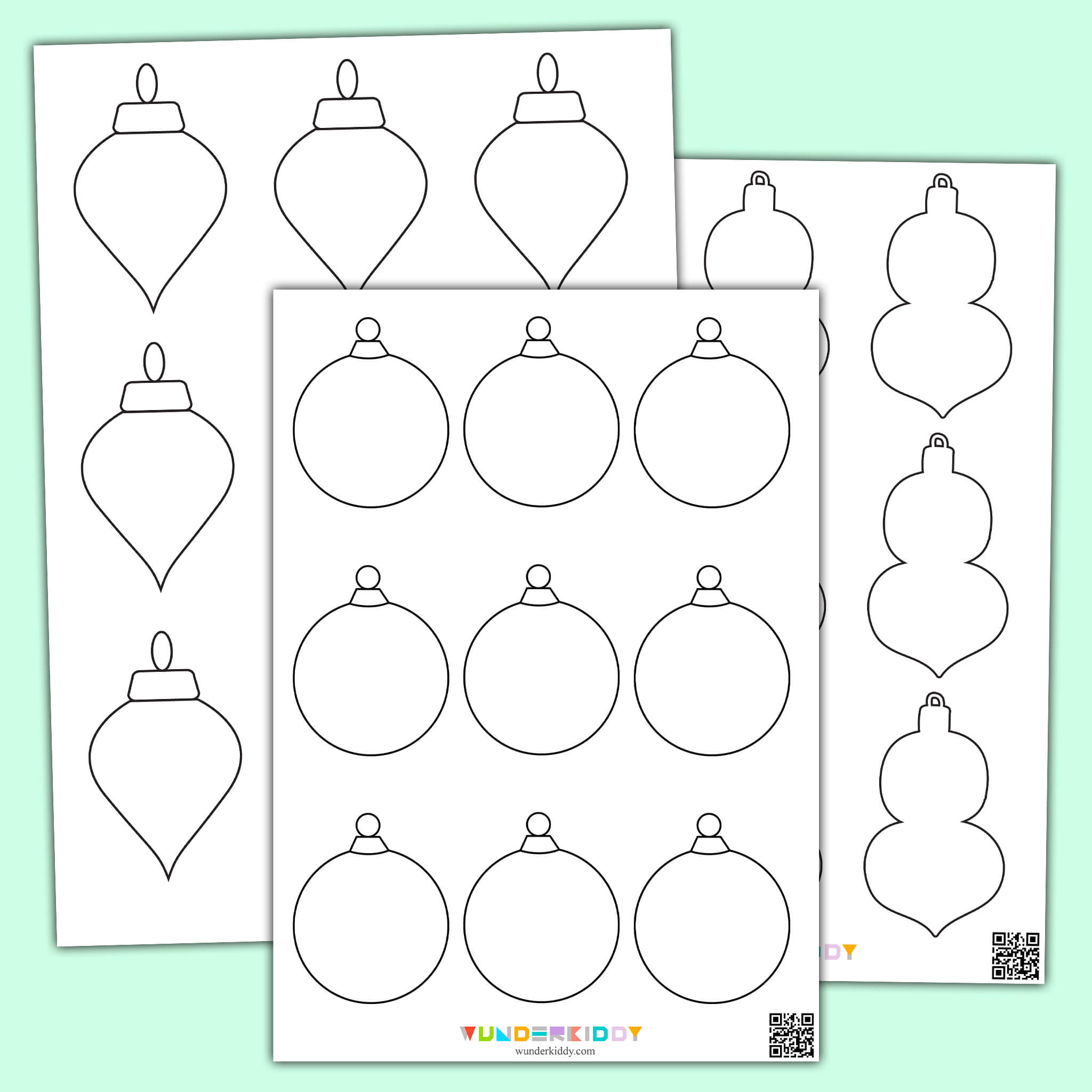 Kostenlose Malvorlage für Weihnachtsbaumschmuck als PDF Kostenlose Malvorlage für Weihnachtsbaumschmuck als PDF