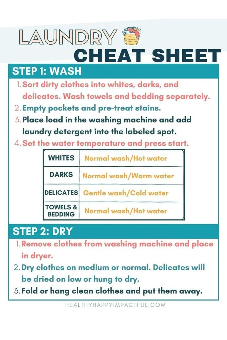 Laundry Lifesaver: FREE Printable Laundry Cheat Sheet For Kids