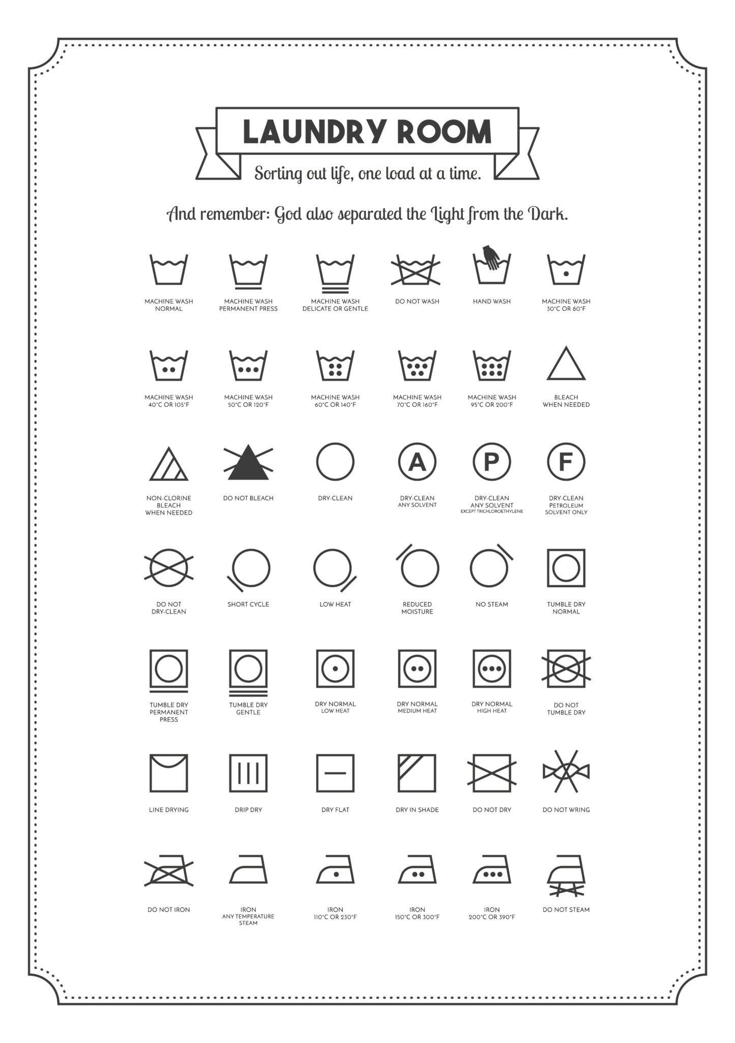 Laundry Room Printables — Home Cleaning Family