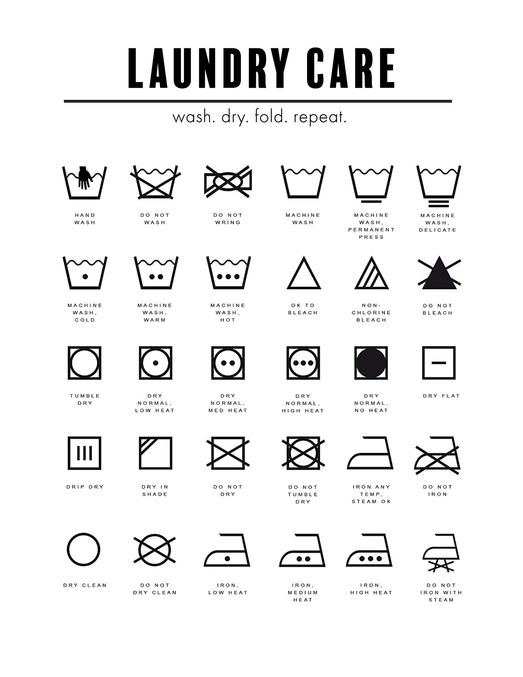 Laundry Symbols Printable - Sew Woodsy Laundry Symbols Printable - Sew Woodsy