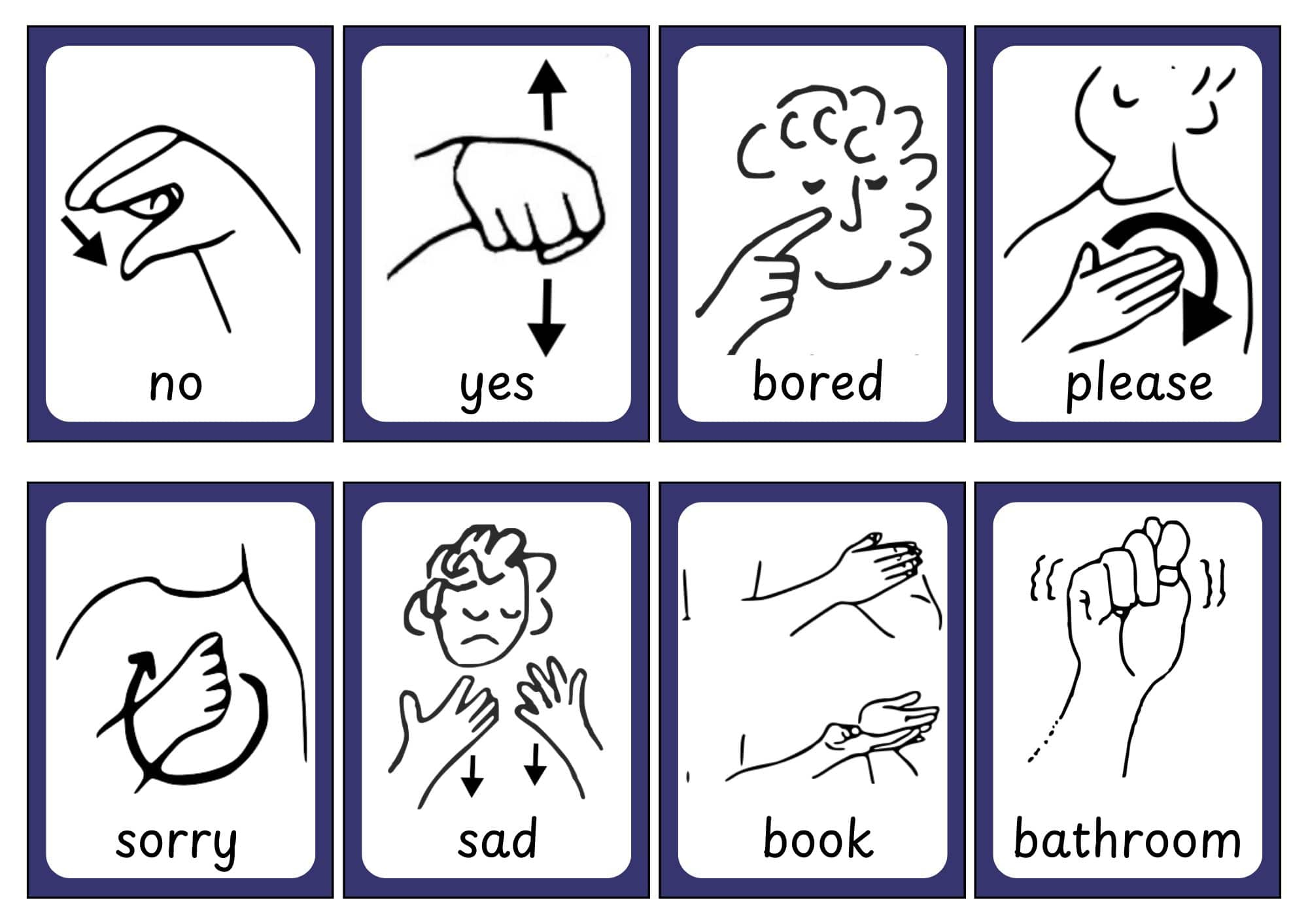 Learning ASL Flashcards ASL Common Words Flashcards - American