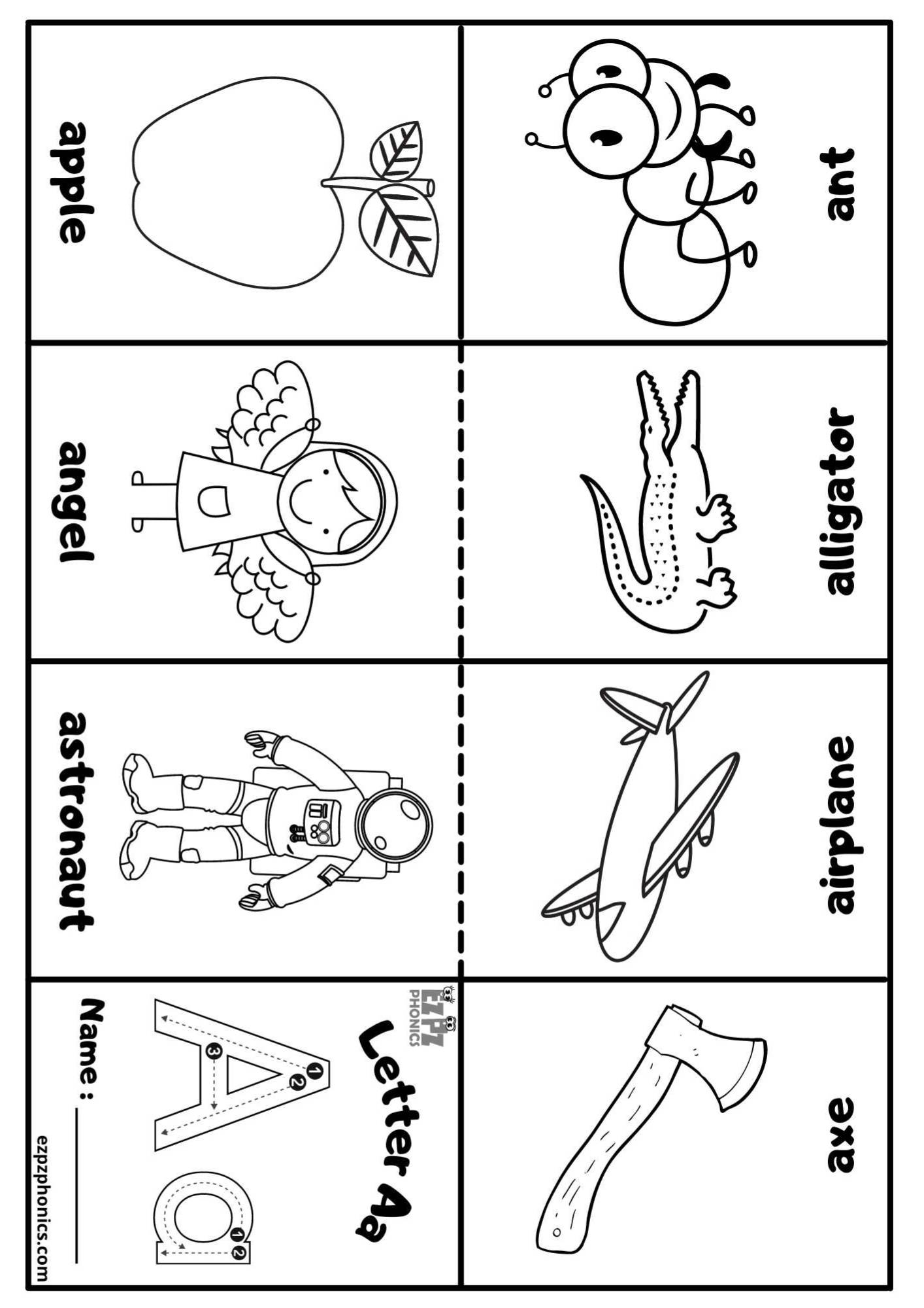 Letter a Mini Coloring Book Free Printable PDF - ezpzphonics