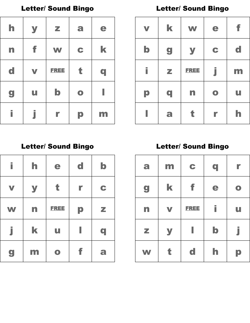 Letter/ Sound Bingo - WordMint