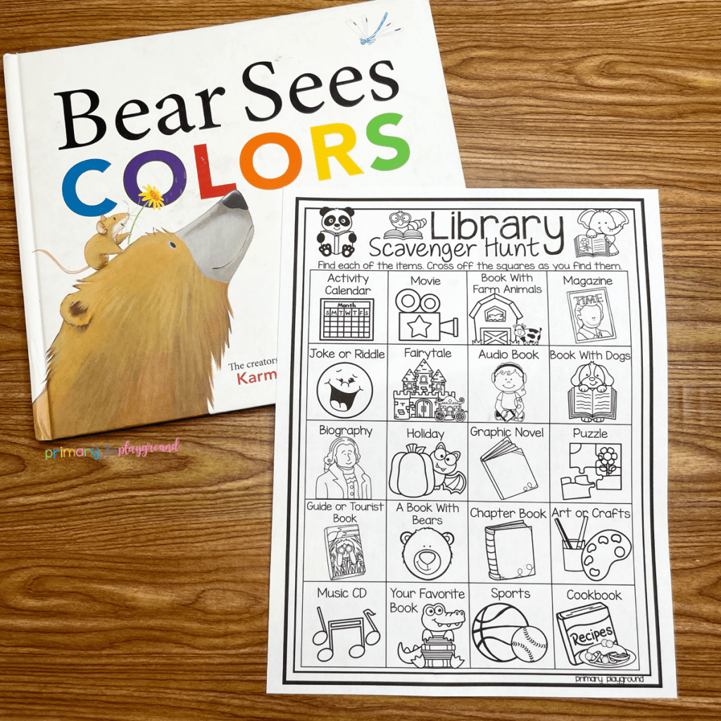 Library Scavenger Hunt Free Printable - Primary Playground