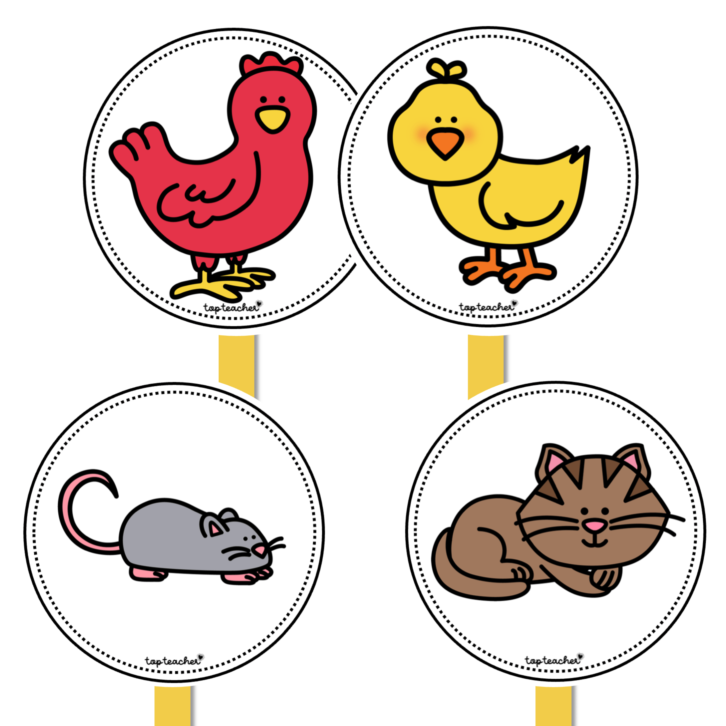 Little Red Hen Stick Puppets - Top Teacher