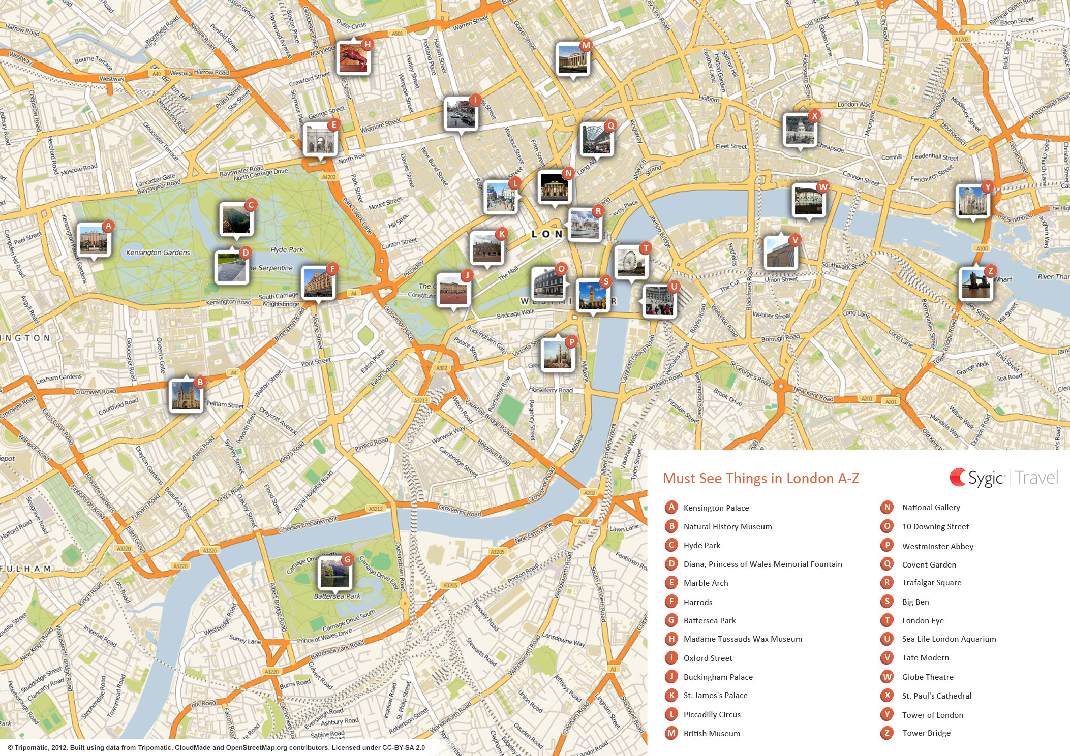 London Printable Tourist Map  Tripomatic