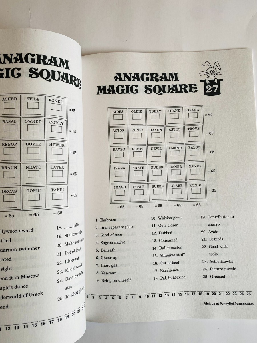 Lot of Anagram Magic Squares Penny Press Selected Puzzles - Lot of Anagram Magic Squares Penny Press Selected Puzzles -