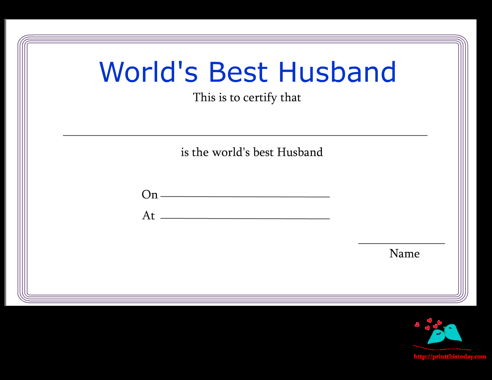 Love Certificate for Boyfriend