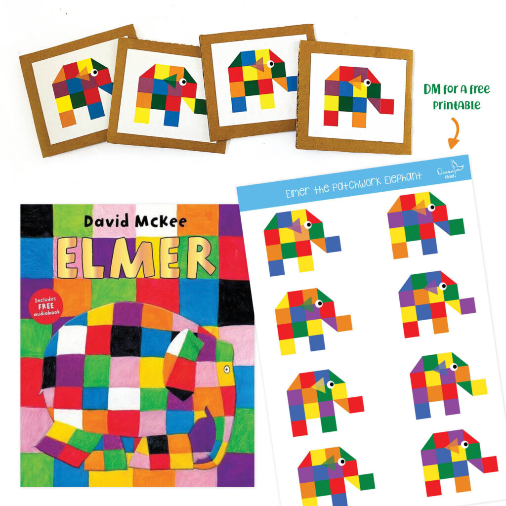 Make an Elmer the Elephant Puzzle with Magnetic Tiles! (Free