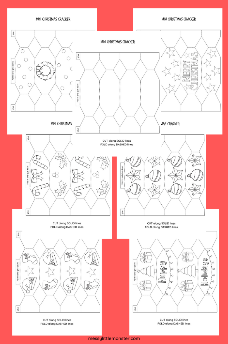 Make your own Christmas Crackers - template included - Messy