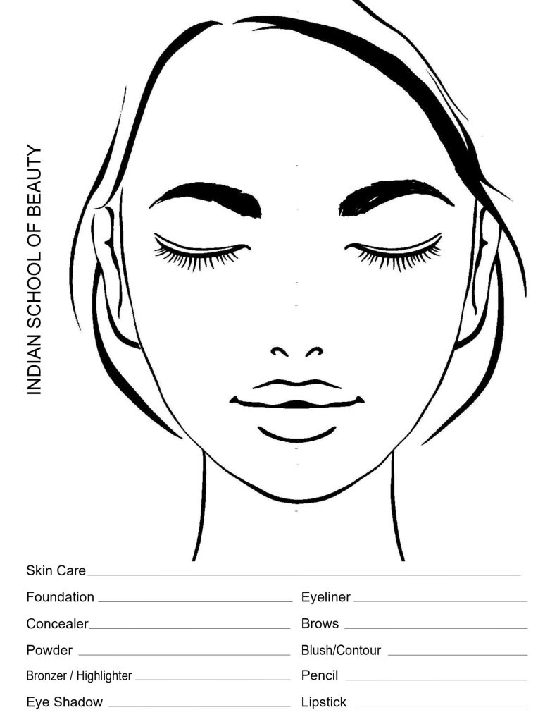 Makeup Face Charts - Indian School Of Beauty
