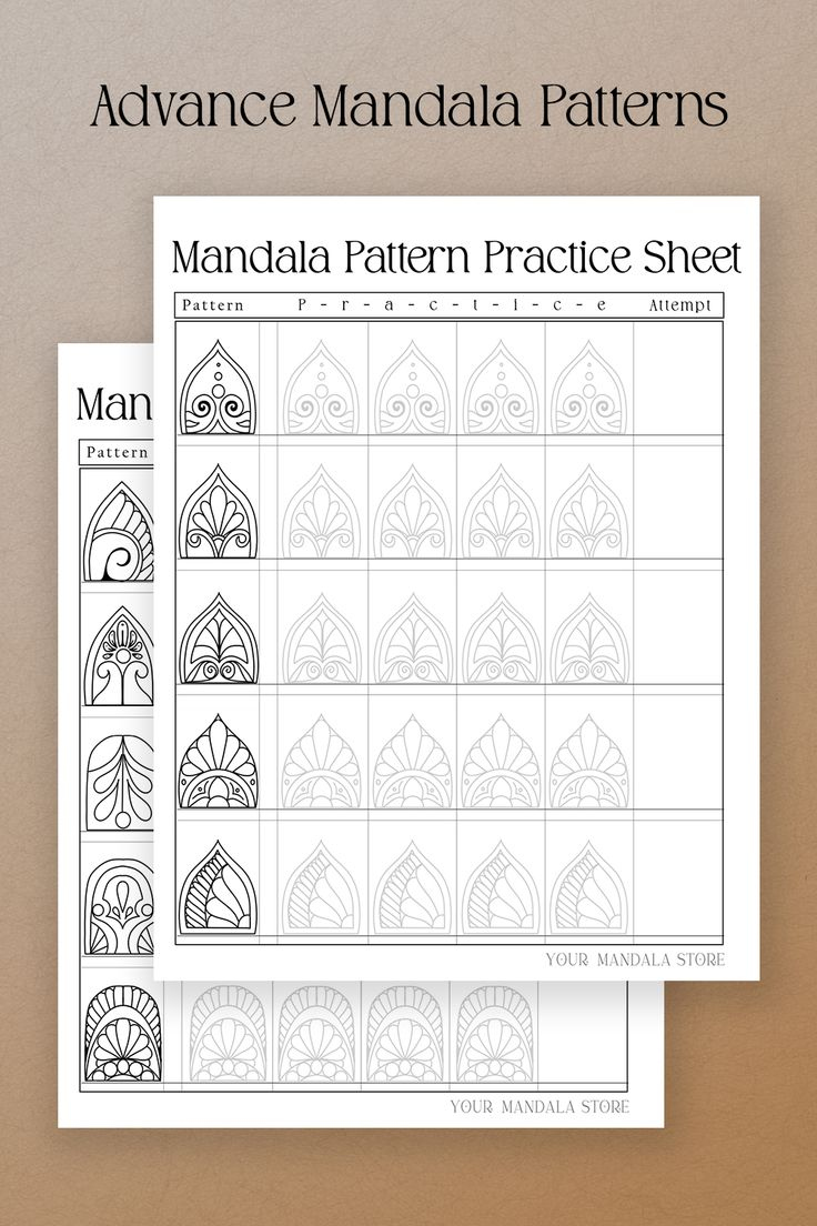 Mandala Practice Book-  Patterns, Mandala Practice Sheets