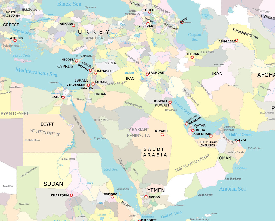 Map Collection of the Middle East - GIS Geography