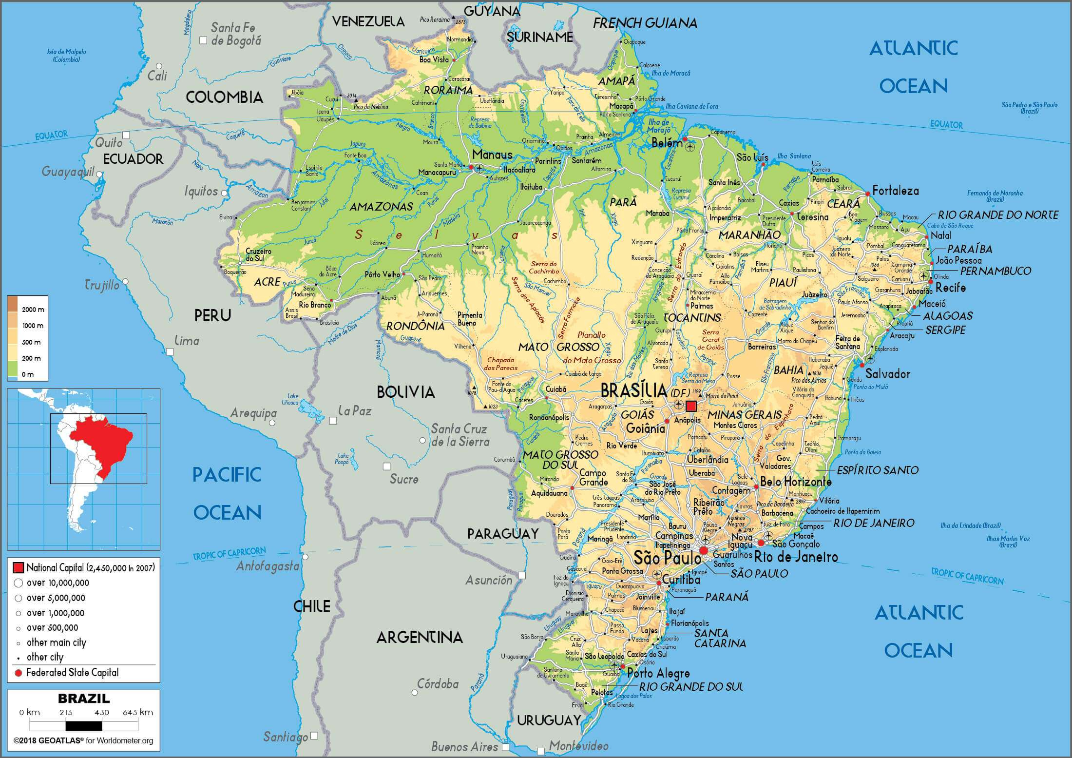 ▷ Map of Brazil to print  Download【 Free 】