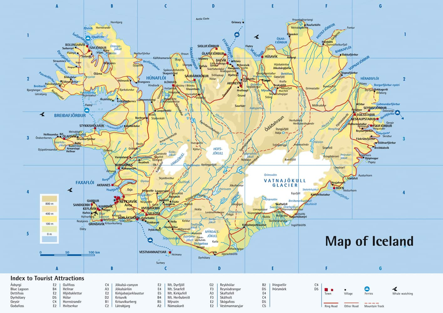 Map of Iceland - Tourist Maps of Iceland, Europe Map of Iceland - Tourist Maps of Iceland, Europe
