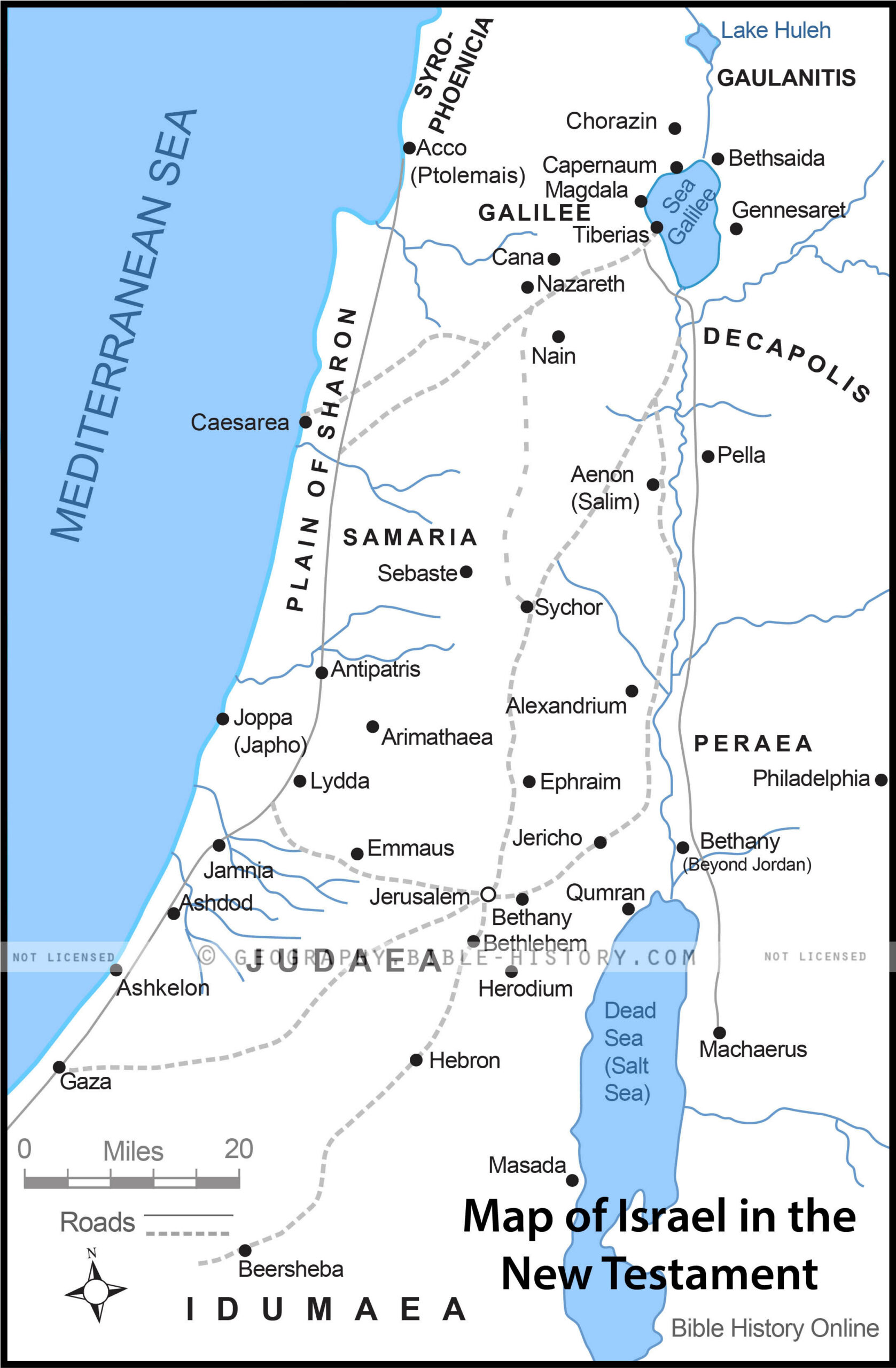 Map of Israel in the Time of Jesus - Bible History