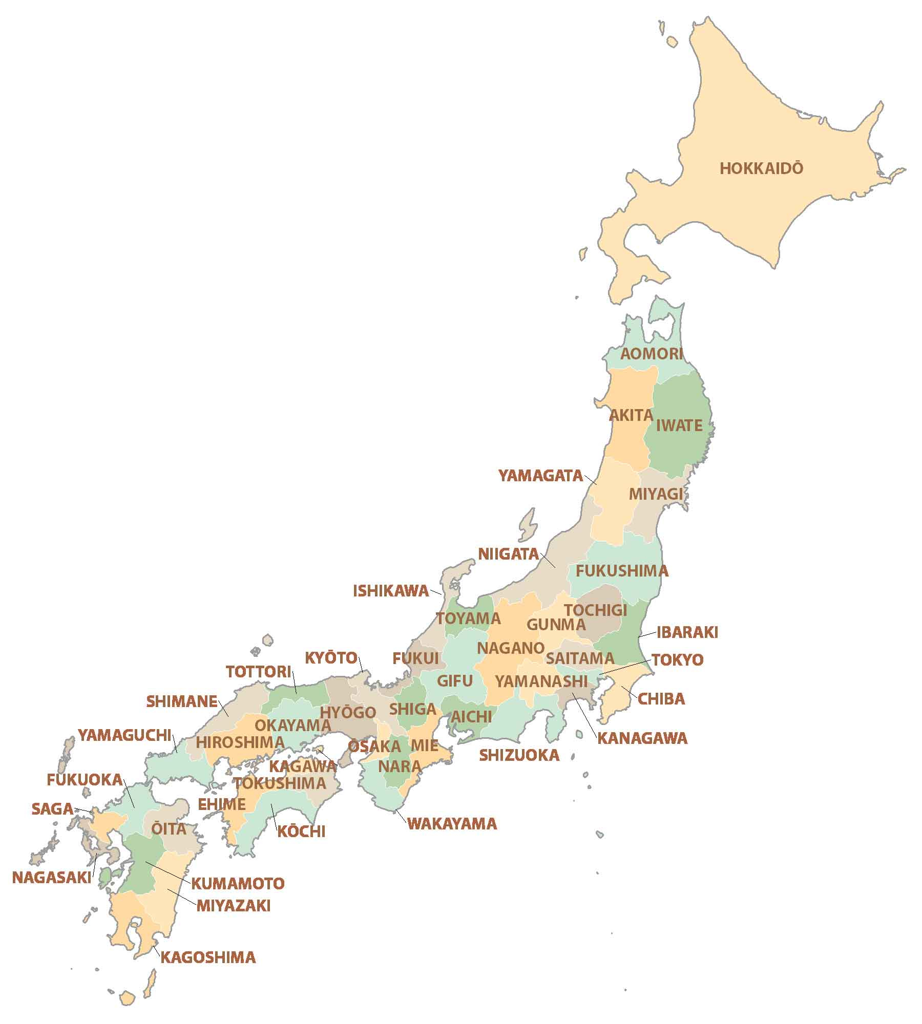 Map of Japan - Cities and Roads - GIS Geography