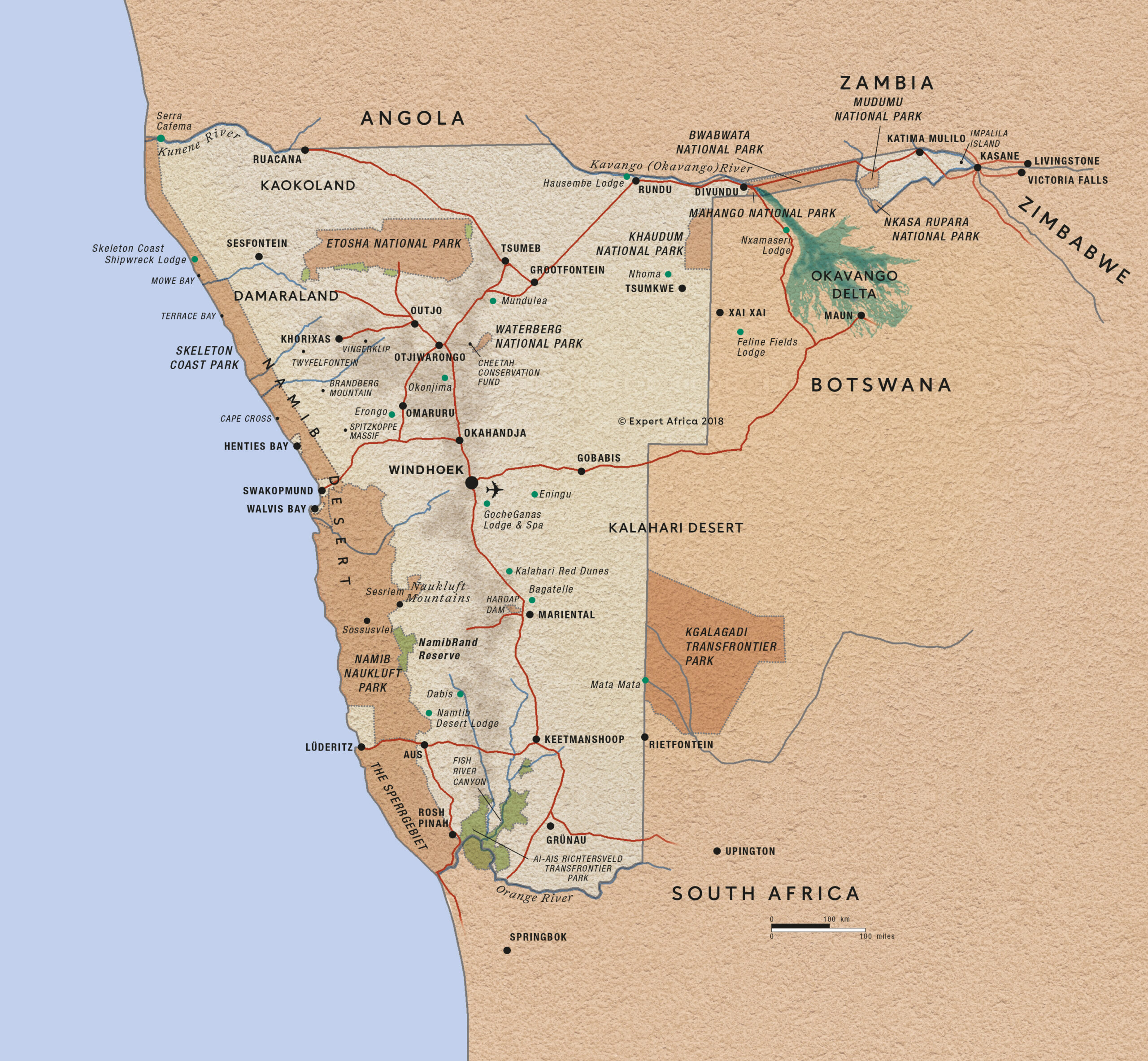 Map of Namibia © Expert Africa Map of Namibia © Expert Africa