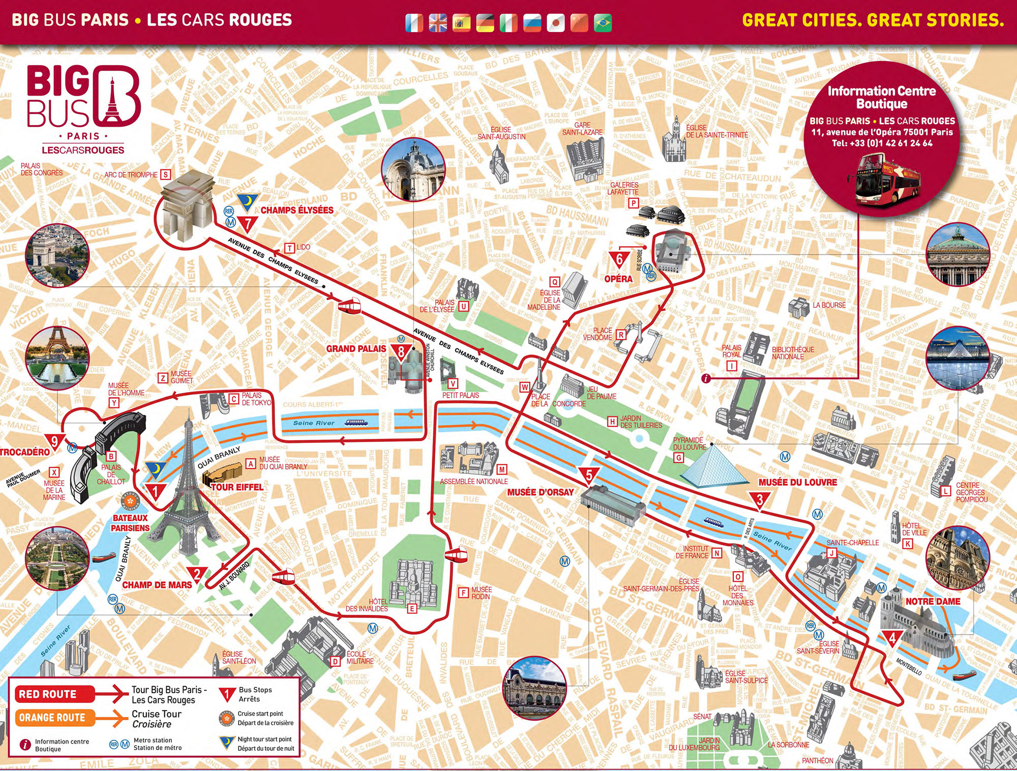 Map of Paris tourist attractions, sightseeing & tourist tour Map of Paris tourist attractions, sightseeing & tourist tour