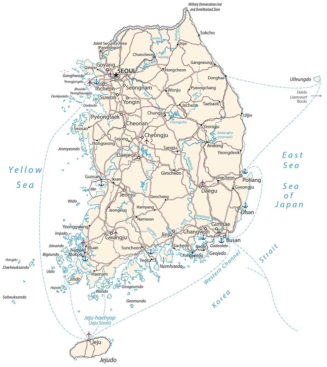 Map of South Korea - GIS Geography