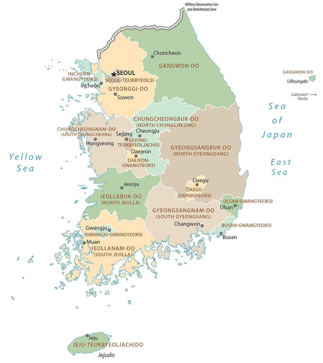 Map of South Korea - GIS Geography