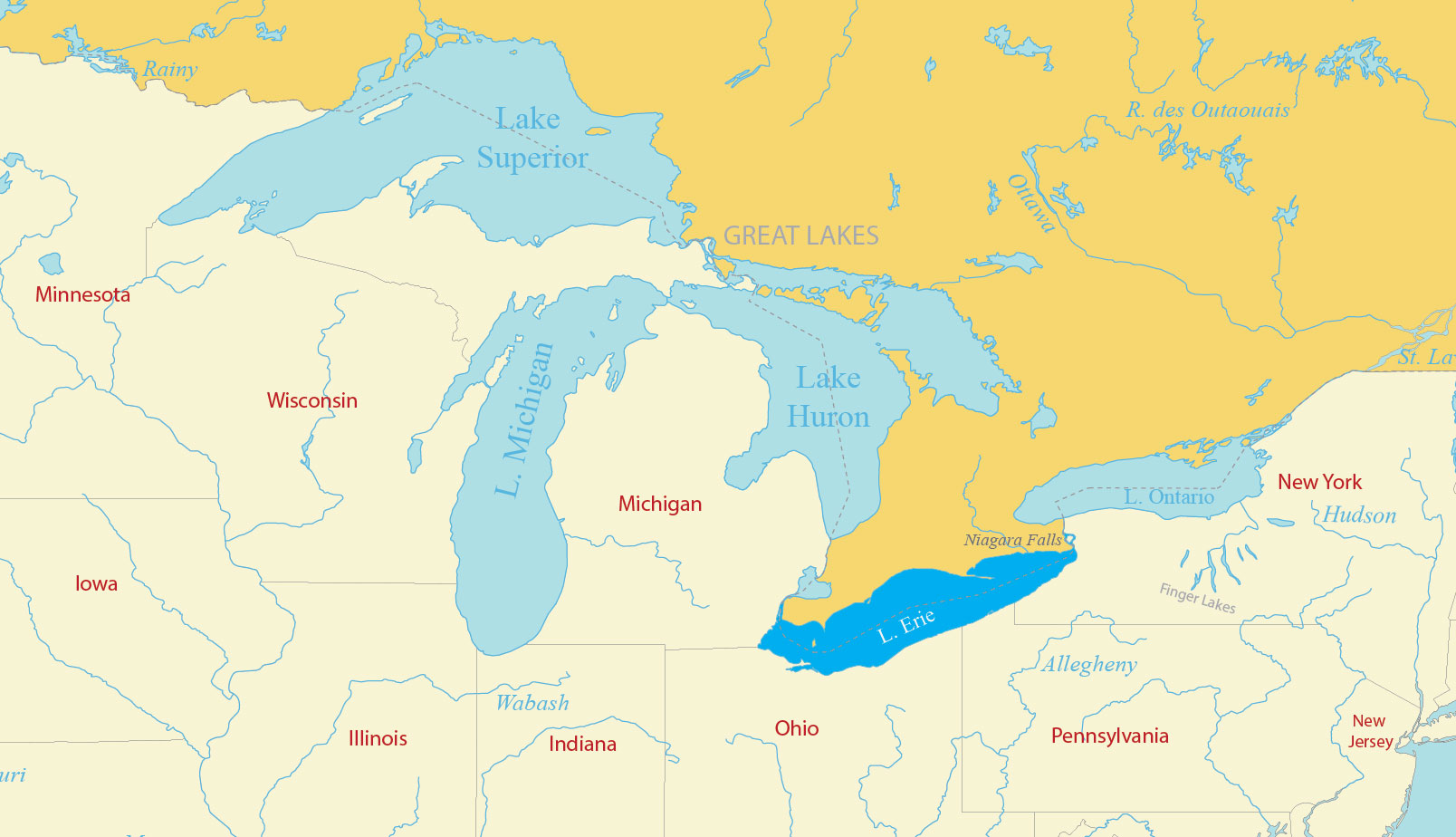 Map of the Great Lakes of North America - GIS Geography Map of the Great Lakes of North America - GIS Geography