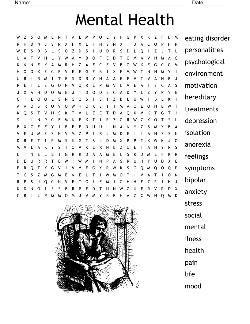 Mental Health Word Search - WordMint