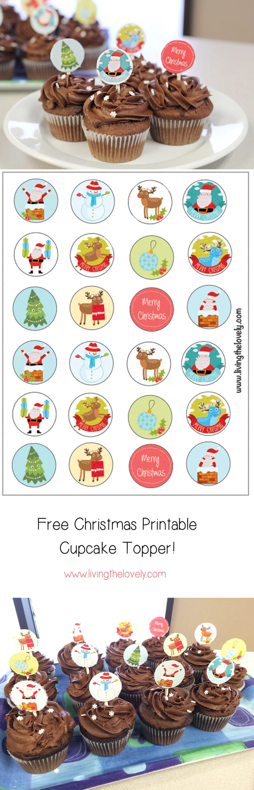 Merry Christmas! And a free Christmas cupcake topper printable
